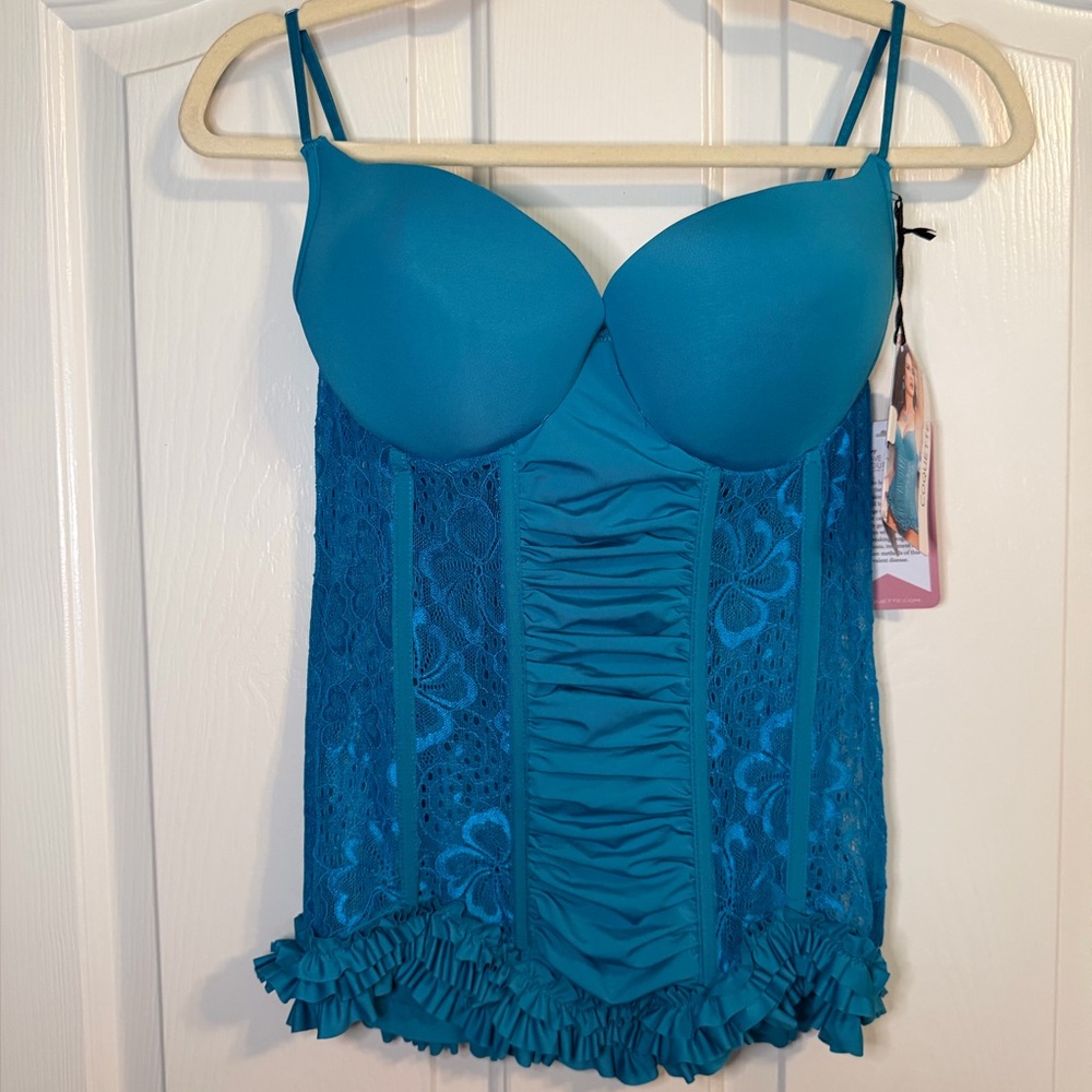 NWT Elegant Blue Lace Bustier